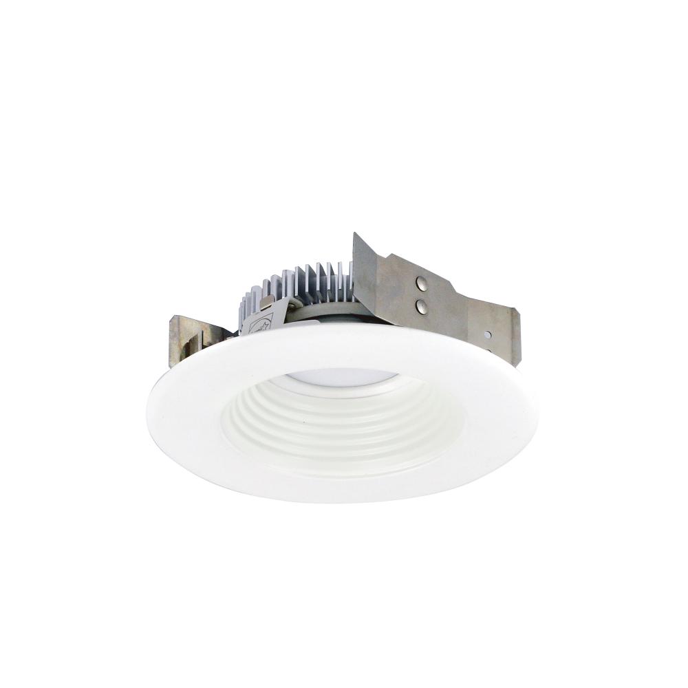 4" Cobalt Shallow High Lumen LED Trim, Round Baffle, 1250lm, 3000K, Matte Powder White