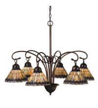 Meyda Green 12271 - 31"W Tiffany Jeweled Peacock 6 LT Chandelier