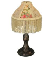Meyda Green 131721 - 10"H Fabric & Fringe Roses Mini Lamp