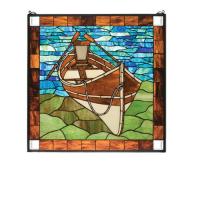 Meyda Green 21440 - 26"W X 26"H Beached Guideboat Stained Glass Window