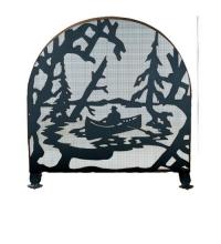 Meyda Green 28741 - 30"W X 30"H Canoe At Lake Arched Fireplace Screen