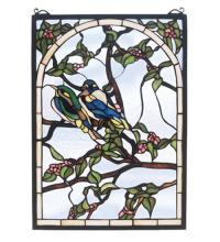 Meyda Green 47966 - 14"W X 20"H Lovebirds Stained Glass Window