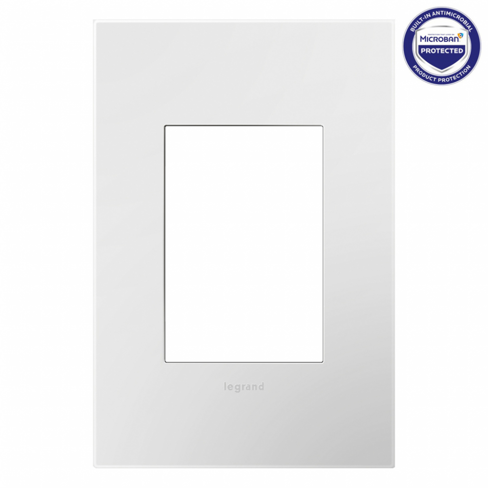 adorne Gloss White One-Gang-Plus Screwless Wall Plate with Microban