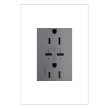 Legrand ARTRUSB15PD65M4 - adorne® 65W USB Outlet, Plus-Size, Type C, 15A, Tamper-Resistant, Magnesium