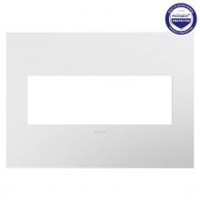 Legrand AWP3GWH4 - adorne Gloss White Three-Gang Screwless Wall Plate with Microban