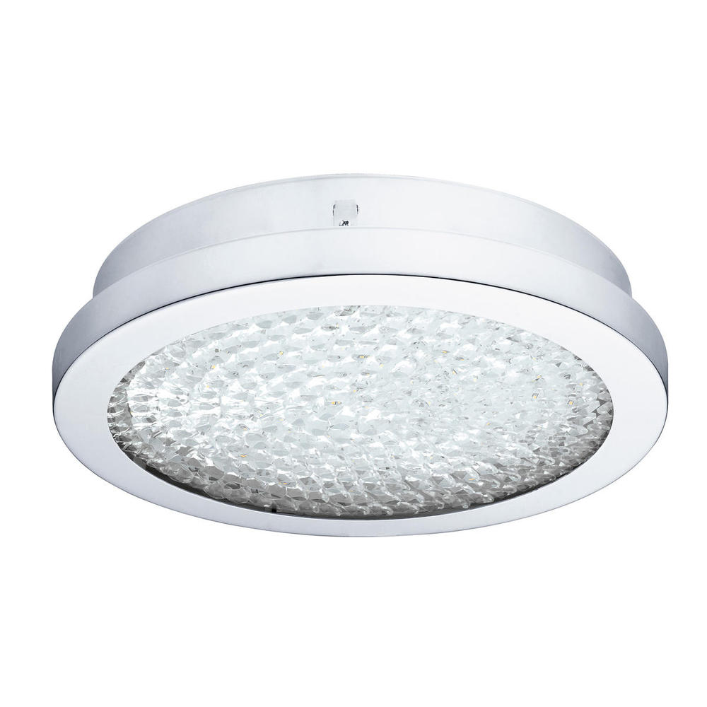 LED Ceiling Light w/ Chrome Finish & Clear Glass Shade w/ Clear Glass Crystal Stones