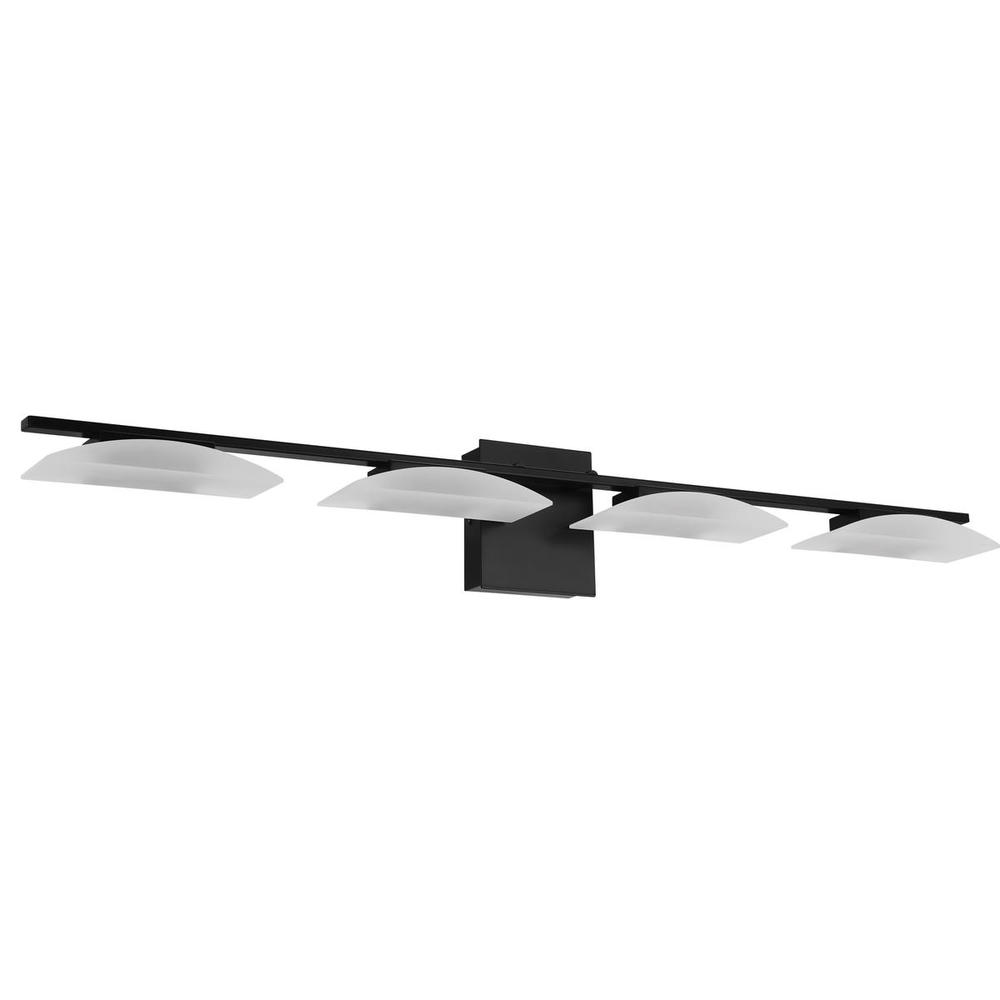 4 LT Integrated LED Bath/Vanity Light w/ Matte Black Finish & Satin Shade