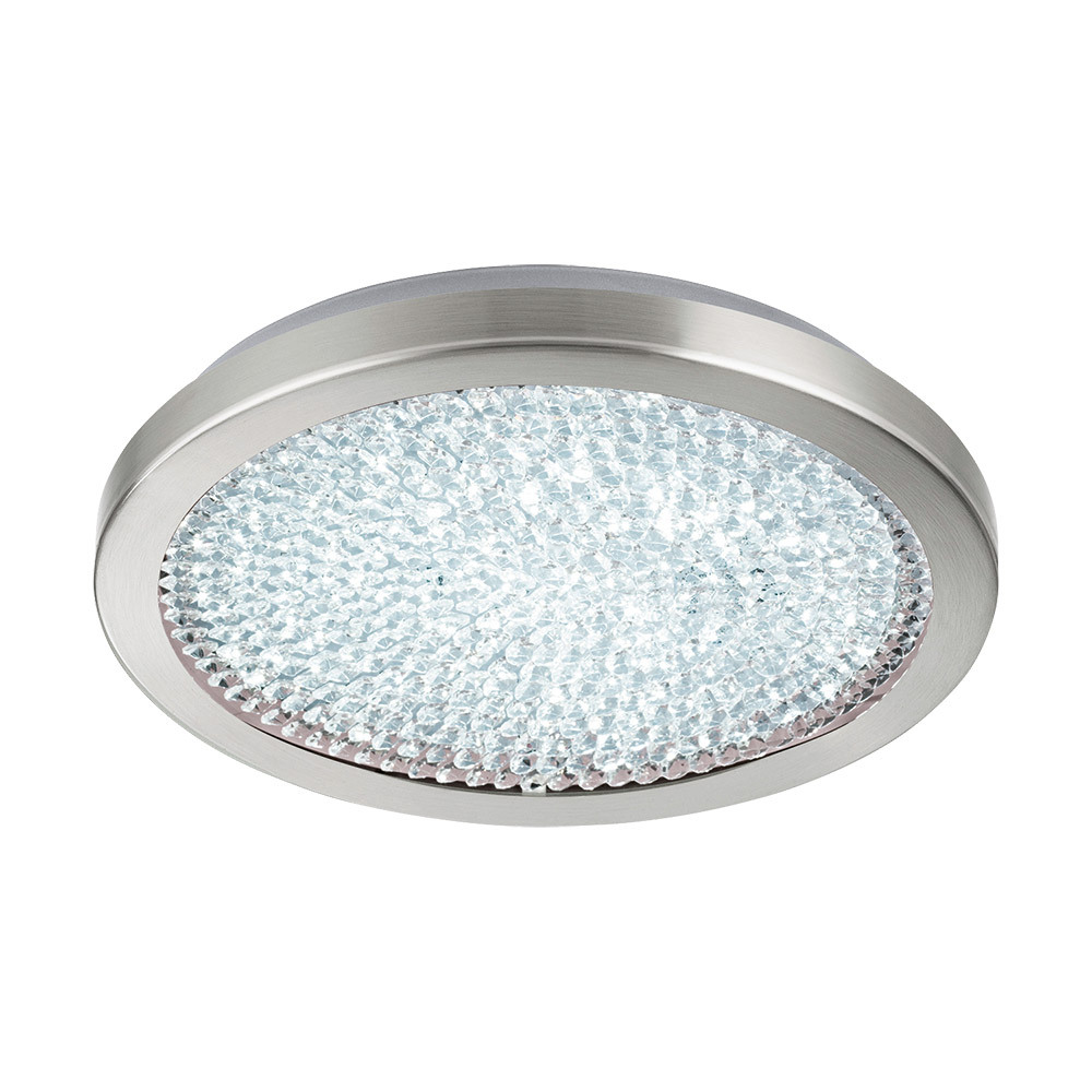 1 LT LED Ceiling Light w/ Matte Nickel Finish & Clear Glass w/ Glass Crystal Stones