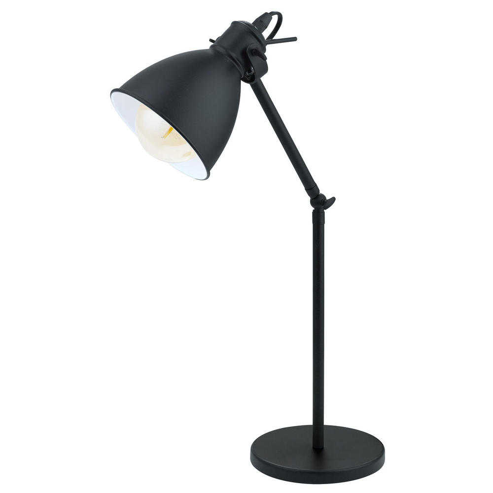 1 LT Desk Lamp w/ a Black Finish & Black & White Metal Shade