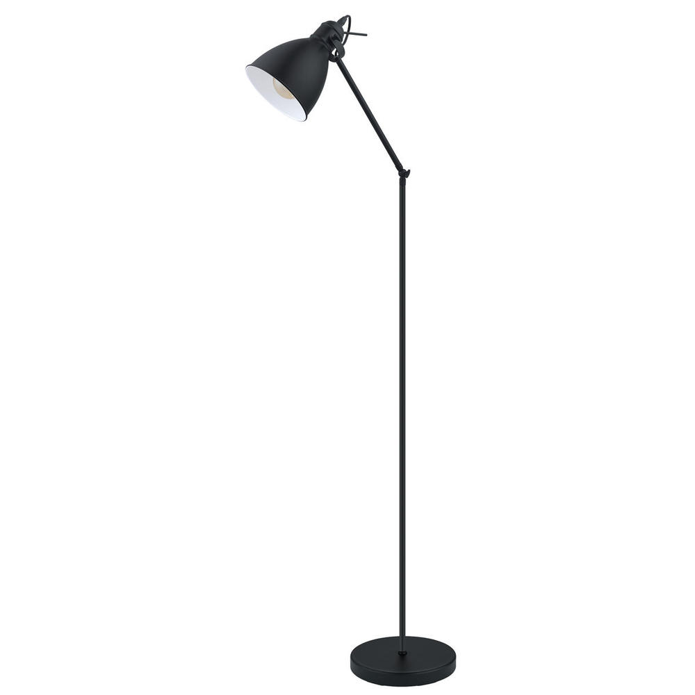 1 LT Floor Lamp w/ Black Finish & Black & White Metal Shade