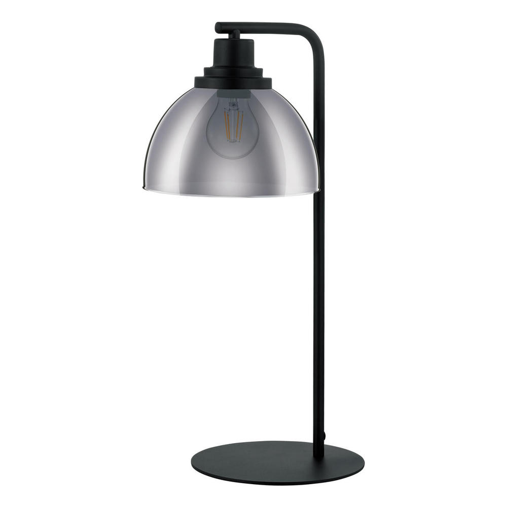 1 LT Table Lamp w/ Black Finish & Metallic Smoked Glass Shade