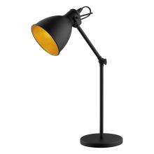 Eglo 203447A - 1 LT Desk Lamp w/ Black Finish & Black & Gold Metal Shade