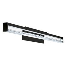 Eglo 204258A - 1 LT Integrated LED Bath/Vanity Light w/ Black Finish & Clear Glass w/ Clear Stones