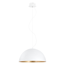 Eglo 204378A - 1 LT LED Pendant w/ White Finish & White w/ Gold Shade