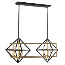 Eglo 204684A - 6 LT Open Frame Geometric Pendant w/ an Antique Gold & Black Finish