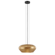 Eglo 39595A - 3 LT Pendant w/ Black Finish & Gold Leaf Glass Shade