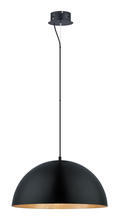 Eglo 94228A - 1 LT Integrated LED Pendant w/ Black Finish & Black w/ Gold Interior Metal Shade