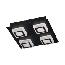 Eglo 99364A - 4 LT Integrated LED Ceiling/Wall Light w/ Black Finish & White Shades