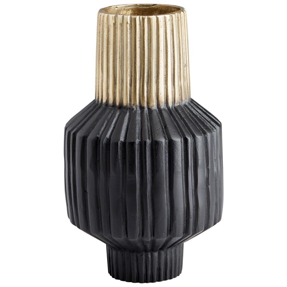 Allumage Vase Matte Black And Gold - Small