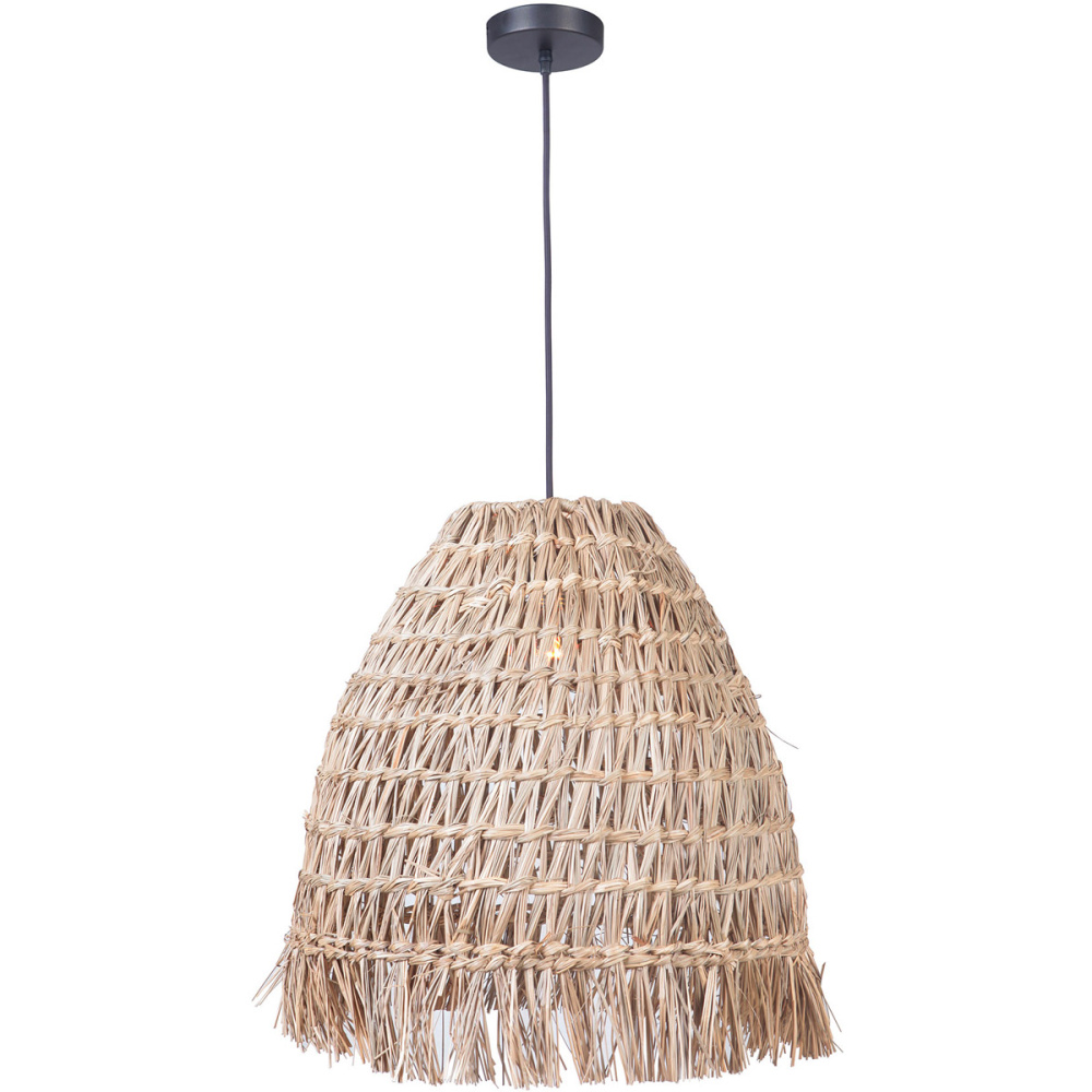 1 Light Pendant w/Woven Straw Shade