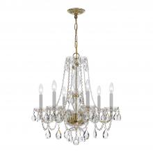 Crystorama 5086-PB-CL-S - Traditional Crystal 6 Light Swarovski Strass Crystal Polished Brass Chandelier