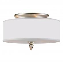 Crystorama 9503-SN - Luxo 3 Light Drum Shade Satin Nickel Flush Mount