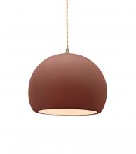 Justice Design Group CER-6530-CLAY-ABRS-BEIG-TWST-LED1-700 - Small Globe LED Pendant