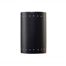 Justice Design Group CER-5290W-CRB-LED1-1000 - Large ADA Cylinder w/ Perfs - Closed Top (Outdoor) - LED