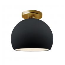 Justice Design Group CER-6350-BKMT-BRSS-LED1-700 - Small Globe Semi-Flush