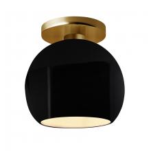 Justice Design Group CER-6353-BKMT-BRSS-LED1-700 - Medium Globe Semi-Flush