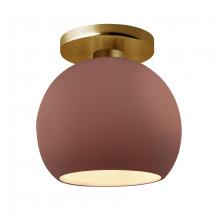 Justice Design Group CER-6353-CLAY-BRSS-LED1-700 - Medium Globe Semi-Flush