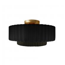 Justice Design Group CER-6373-BKMT-BRSS-LED1-700 - Medium Tier Pleated Semi-Flush