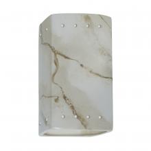Justice Design Group CER-0925W-STOC-LED1-1000 - Small Rectangle w/ Perfs - Open Top & Bottom (Outdoor)