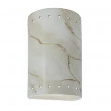 Justice Design Group CER-0995W-STOC-LED1-1000 - Small Cylinder w/ Perfs - Open Top & Bottom (Outdoor)