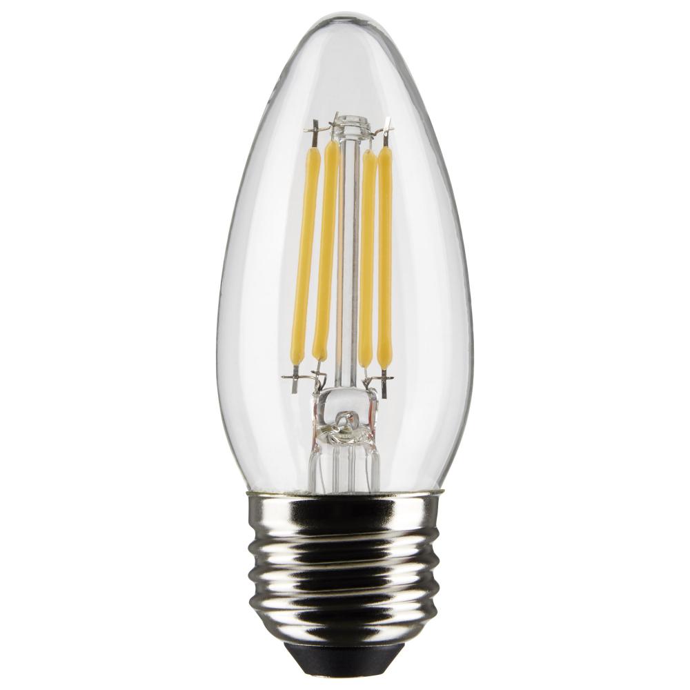 4 Watt B11 LED; Clear; Medium base; 90 CRI; 2700K; 120 Volt; 3-Pack