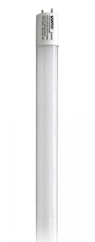 12 Watt T8 LED; Medium bi-pin base; 3000K; 50000 Average rated hours; 1400 Lumens; Type B; Ballast