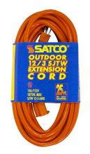 Satco Products Inc. 93/5017 - 25 Foot Orange Heavy Duty Outdoor Extension Cord; 12/3 Ga. SJTW-3 Orange Cord With Sleeve; 15A-125V;