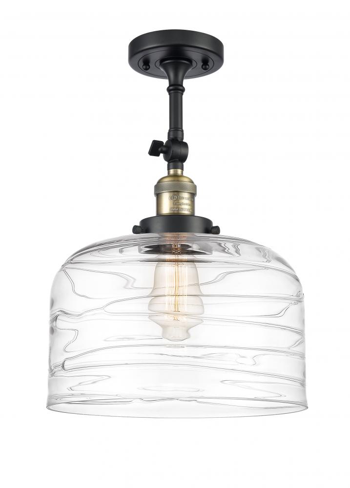 Bell - 1 Light - 12 inch - Black Antique Brass - Adjustable Semi-Flush Mount