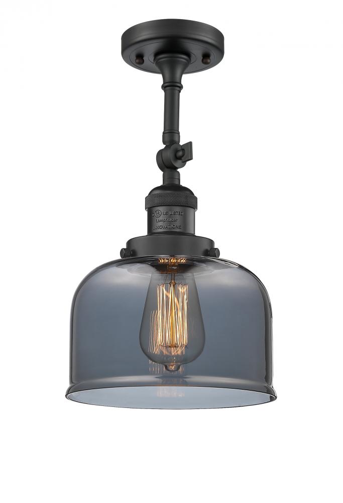 Bell - 1 Light - 8 inch - Matte Black - Adjustable Semi-Flush Mount