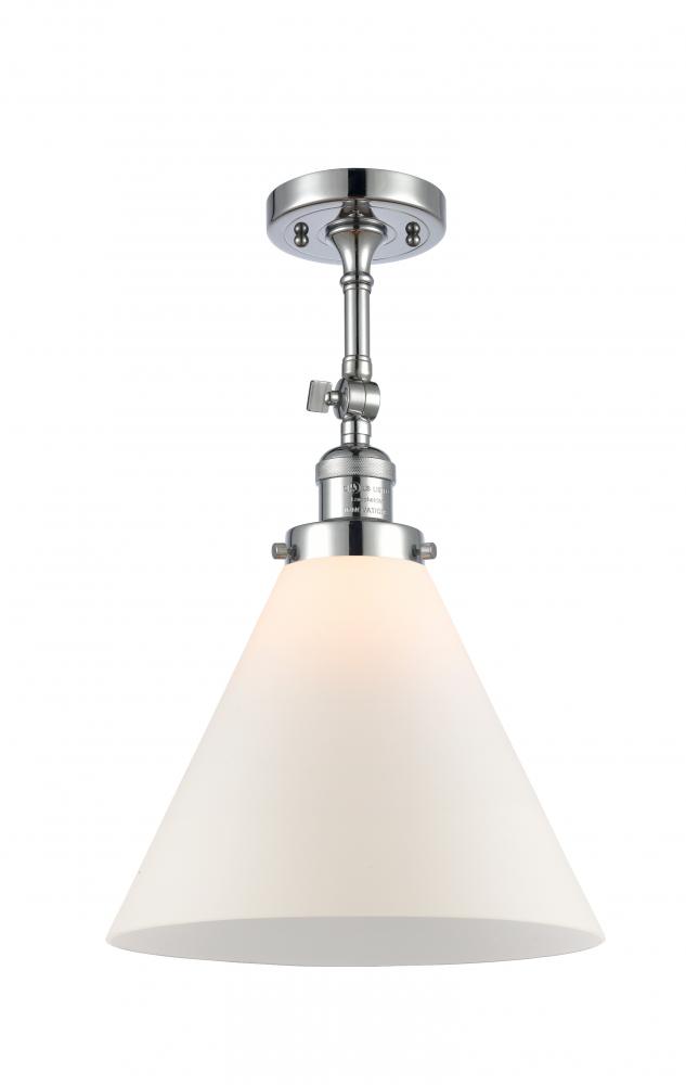 Cone - 1 Light - 12 inch - Polished Chrome - Adjustable Semi-Flush Mount