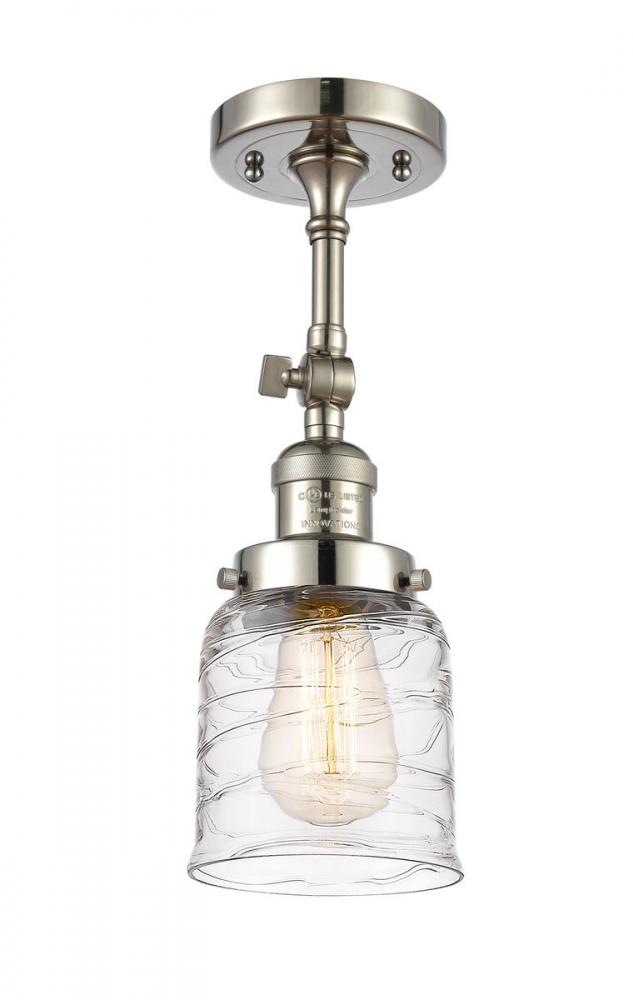 Bell - 1 Light - 5 inch - Polished Nickel - Adjustable Semi-Flush Mount