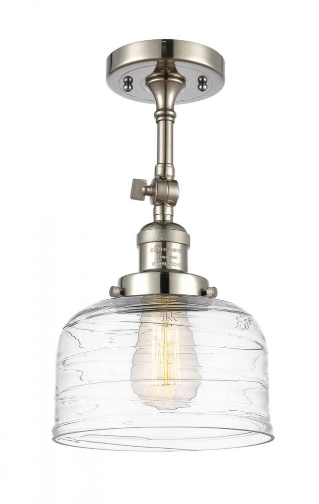 Bell - 1 Light - 8 inch - Polished Nickel - Adjustable Semi-Flush Mount