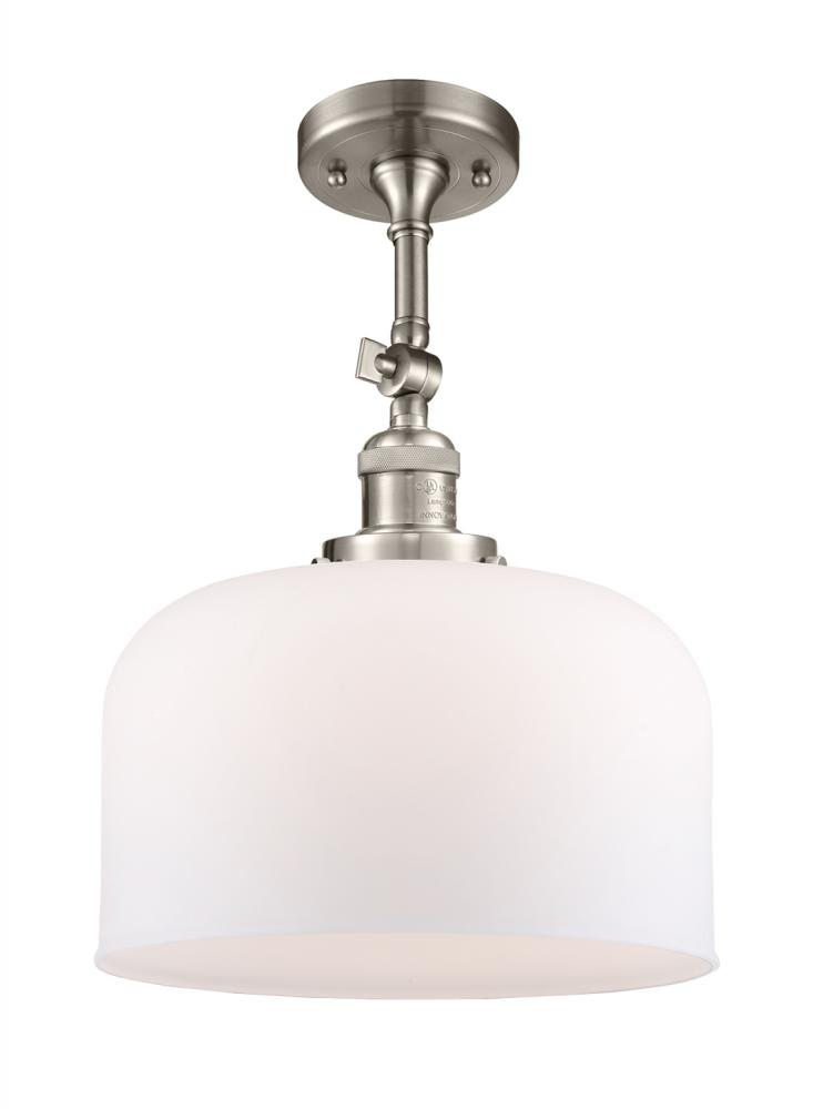 Bell - 1 Light - 12 inch - Brushed Satin Nickel - Adjustable Semi-Flush Mount