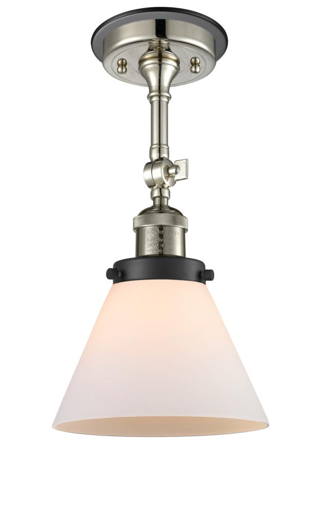 Cone - 1 Light - 8 inch - Polished Nickel - Semi-Flush Mount