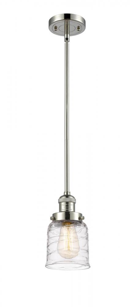Bell - 1 Light - 5 inch - Polished Nickel - Stem Hung - Mini Pendant