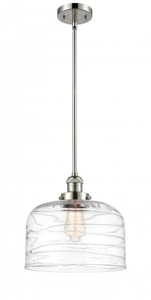 Bell - 1 Light - 12 inch - Polished Nickel - Stem Hung - Mini Pendant
