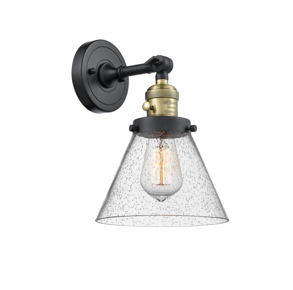 Cone - 1 Light - 8 inch - Black Antique Brass - Adjustable Sconce