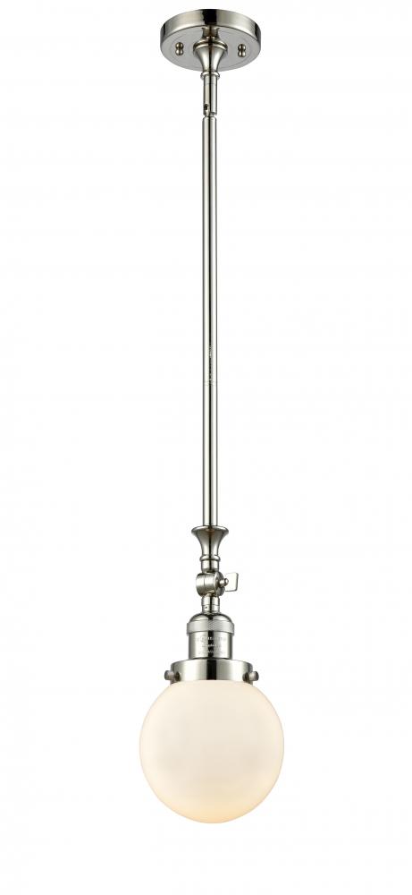 Beacon - 1 Light - 6 inch - Polished Nickel - Stem Hung - Adjustable Mini Pendant