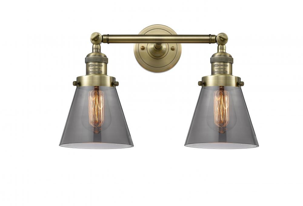 Cone - 2 Light - 16 inch - Antique Brass - Adjustable Bath Vanity Light