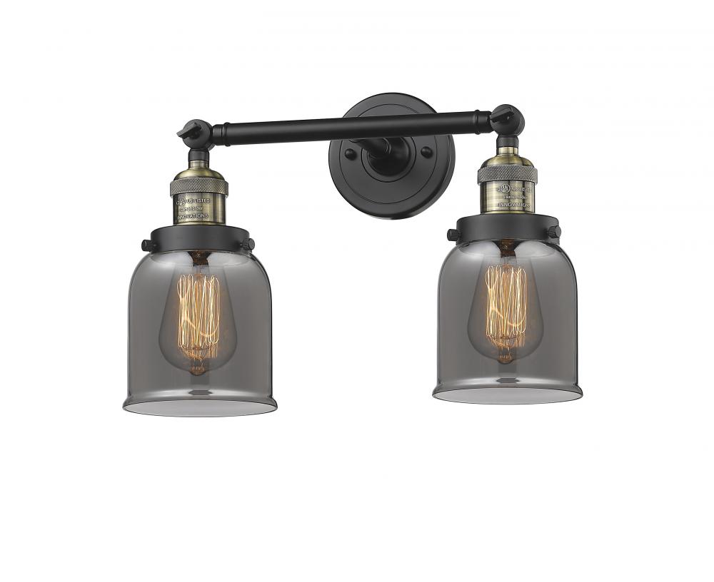 Bell - 2 Light - 16 inch - Black Antique Brass - Adjustable Bath Vanity Light